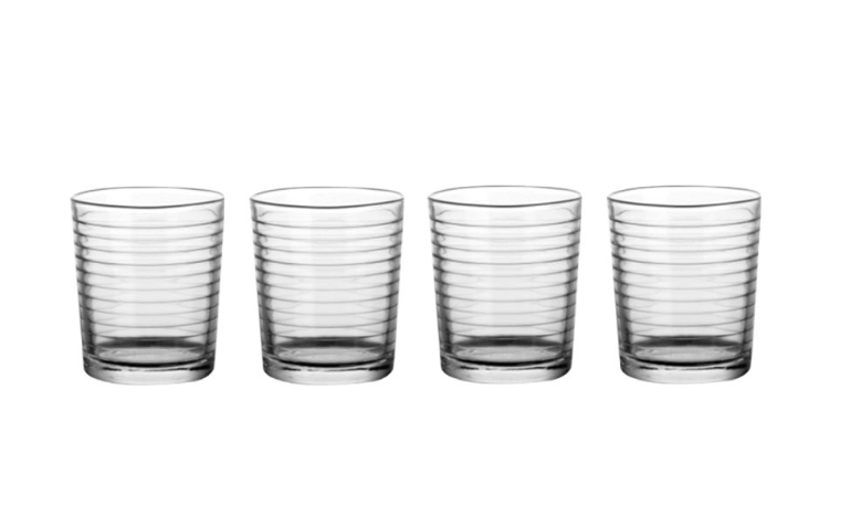 Masflex 4 piece of 414 ml Spiral Drinking Glass L 10 cm x W 8.7 cm x H 7.4 CM