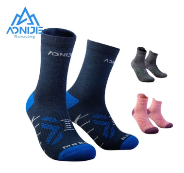 Aonijie Winter Socks Men Women Sports Low Cut Sock Knee-High Thickened Wool Warm For Running Climbing Hiking E4828 E4829