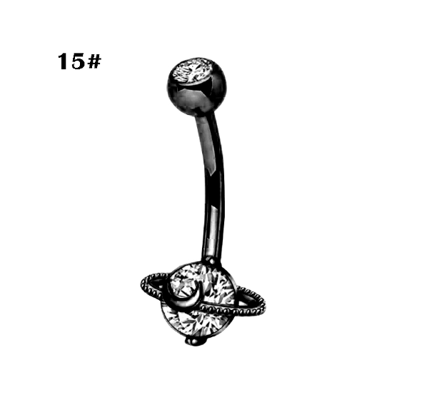 Moon Belly Button Ring Heart Shaped Black Belly Button Ring Button Nail b15
