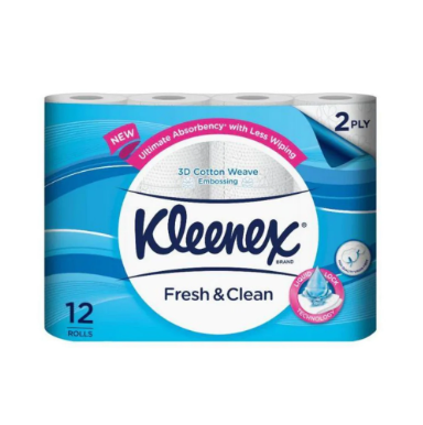 Kleenex Fresh and Clean Bathroom Tissue 12 Rolls