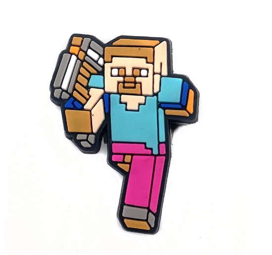 Cartoon Alex Sword Croc Jibbitz for Kids Minecraft Jibbits Charm Computer Game Jibits Crocks Shoes Accessories Shoe Charms Pins 08