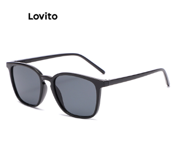 Lovito Women Casual Plain Basic Sunglasses LNA32293 (Black)