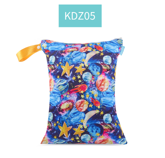 Happyflute Portable 30*40CM Diaper Wet Bag Waterproof Two Zippered Cute Prints Wet Dry Diaper Bag With Handle Wetbags 03