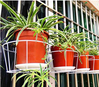 Latest Flower Pot Holder Railing Fence Pot Rack Versatile Balcony Hanging Plant Iron Racks Stabl