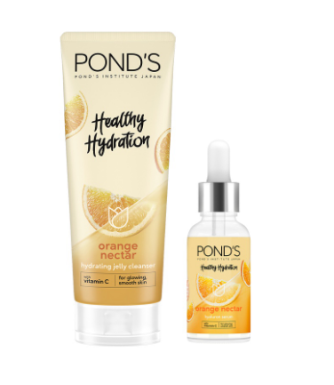 Pond's Healthy Hydration Orange Nectar Jelly Cleanser w/ Vit C 100g & Hyaluronic Serum 30g (Bundle)