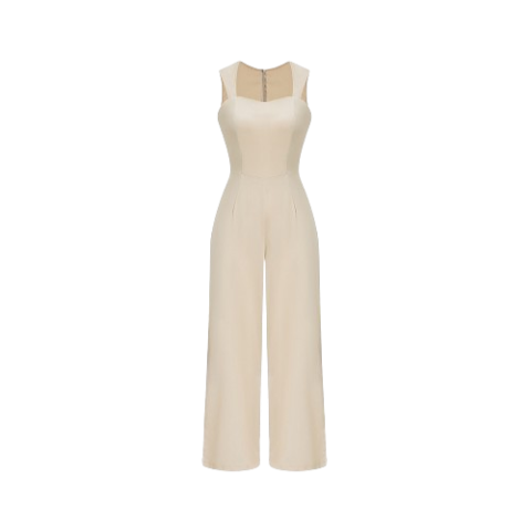 Lovito Women Basic Jumpsuit L62ED181 (Apricot)