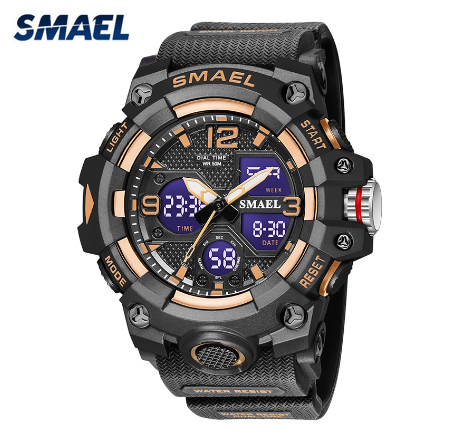 SMAEL Brand Waterproof Watch Men Casual LED Digital Sports Quartz Watch Fashion Multifunction Watches Original 8008 m5