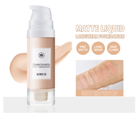 Kimuse Matte Long Lasting Waterproof Liquid Foundation Vegan Face Makeup