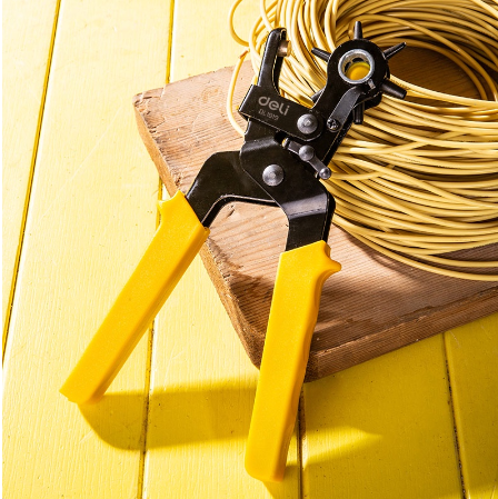 Deli 6Sizes Leather Hole Puncher 9" Leather Hole Revolving Punch Pliers Belt Hole Puncher EDL1919