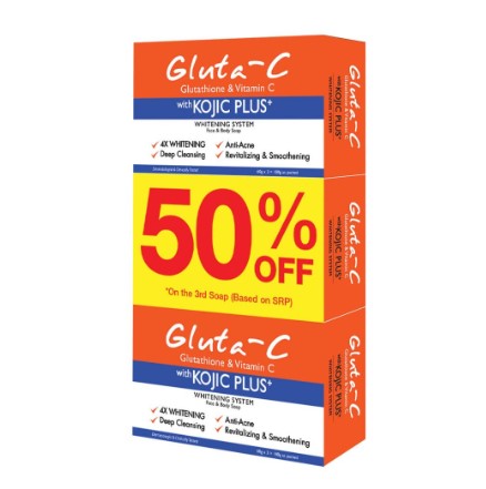 Gluta-C with Kojic Plus Face and Body Soap 60GMS x 3