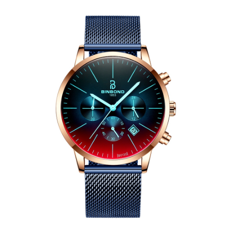 Binbond Original Luxury Ultra-Thin Fashion Multi-Function Symphony Sports Men Waterproof Stainless Steel Watch M07