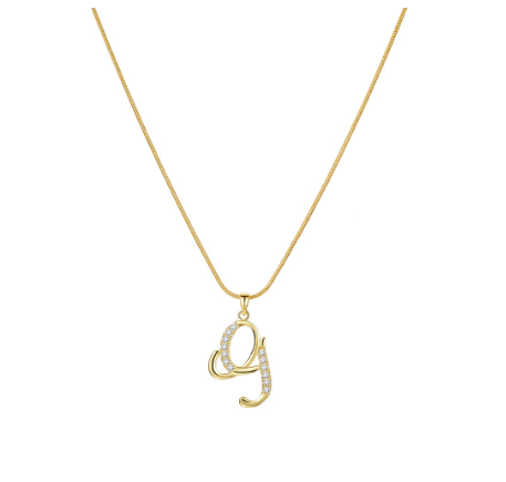 18K Gold Letter Pendant Necklace Retro Snake Chain Choker Diamond Couple Necklaces Jewelry Accessories Gift G
