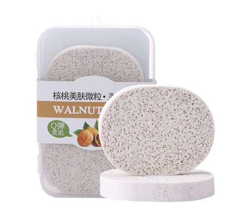 2Pcs Natural Cellulose Facial Cleansing Sponge Exfoliating Massage Face Washing Puff