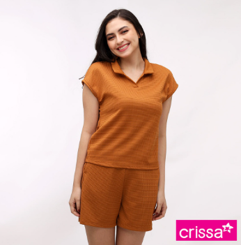 Crissa Waffle Knits Short Sleeves Terno Short CSST16-0001