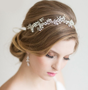 Handmade Crystal Leaf Headband Tiaras Wedding Bridal Jewelry