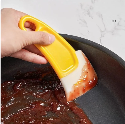 Silicone Pan Scraper Dish Cleaning Spatula Dish Scraper Non Stick Kitchen Pan Rubber Cleaning Spatula Pot Cleaning Tool