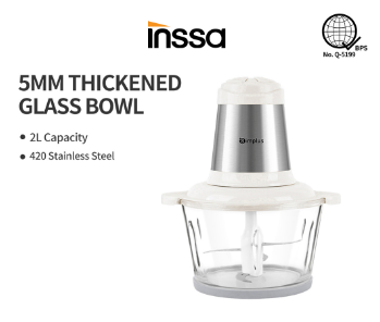 Innsa x Simplus Electric Meat Grinder Stainless Steel 2L Chopper Multifunctional Food Processors