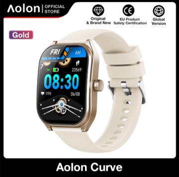 Aolon  Curve Smart Watch IP68 Waterproof 2.01-inch Curved IPS Screen Bluetooth Call Running Pace Custom Wallpaper Smartwatch