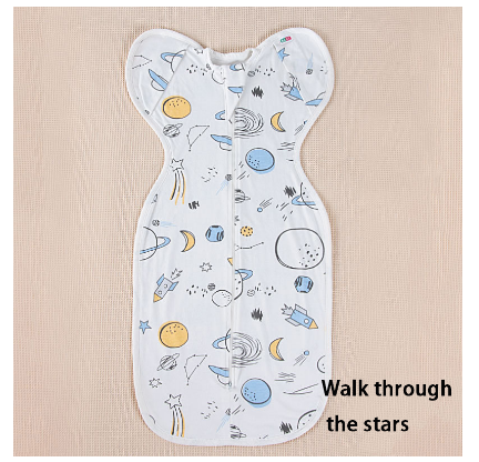 Dr.isla Swaddle Blanket For New Born Sleeping Baby Transitional Cotton Open Two Way Zip SD05