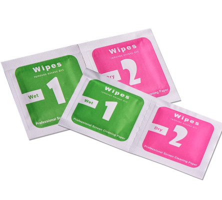 50pcs Phone Screen Dust Removal Wipes LCD Screen Dust Removal Dry Wet Cleaning Wipes Paper Set