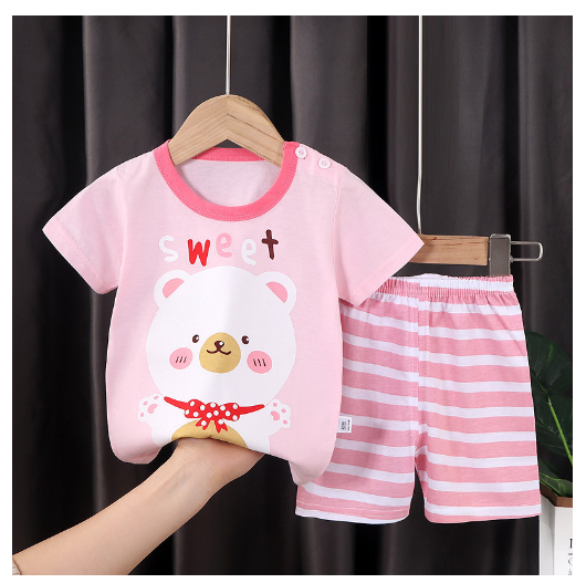0-4Y For Baby Girls & Kids Shorts Set Terno Short and Sando For Baby Girls SD22