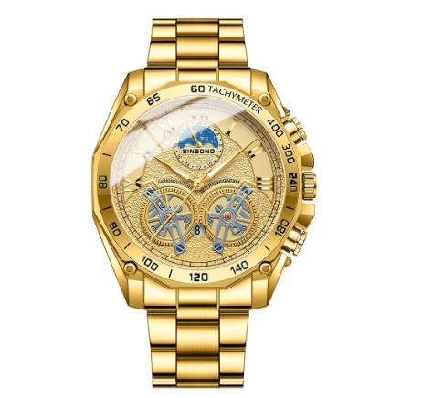 Original Luxury Stainless Steel Watch Men's Fashion Waterproof Luminous Calendar Watch 001