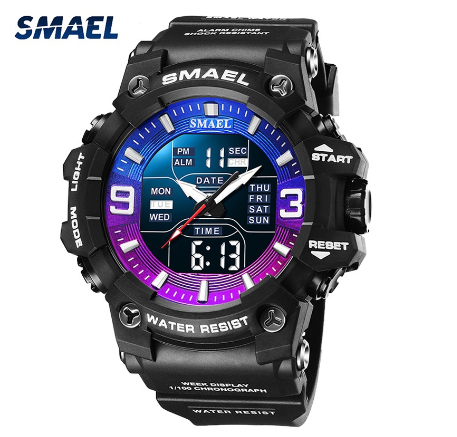Original Luxury Fashion Men's Watch Sports Fashion Casual Watch Waterproof Luminous Silicone Watch BLUE PURPLE