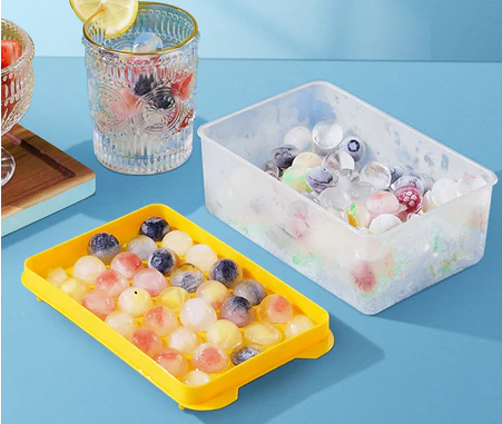 Nipiin 33 Grids Round Ice Ball Tray Ice Cube Maker Mold Freezer Mini Sphere Ice Cube Tray Maker Set