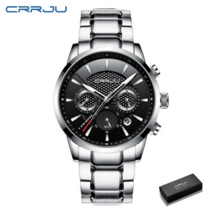 CRRJU Men's Watch Original Brand Multifunction Dial Business Luxury Analog Quartz Stainless Steel Waterproof 2212 M4
