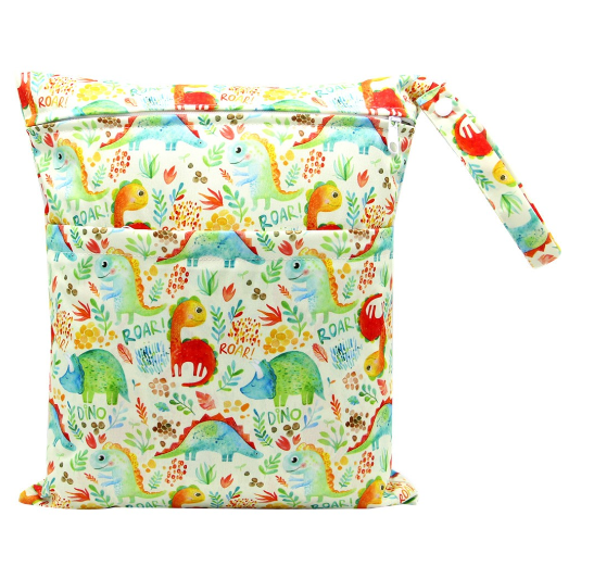 Diaper Wet Dry Bags Duble Zipper Printed Portable Waterproof Dag Storage Bag Swimwear Bag  30x36cm