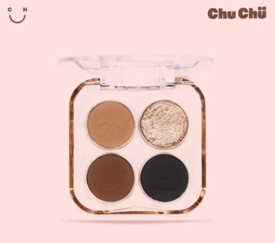 Chu Chu Beauty Color Quartet Eyeshadow Palette in Black Sugar