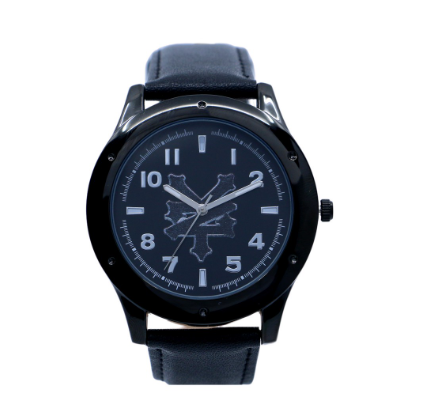 Dark Blue Leather Strap Analog Watch