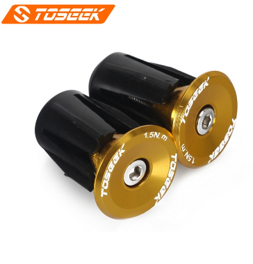 TOSEEK Bike Cap Bar End Lightweight Aluminum MTB Road Moutain Bicycle Grip Anti Slip Handlebar Plug