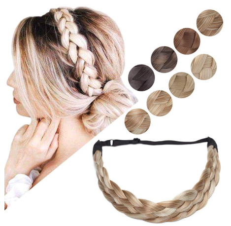 Hand Woven Five Strand Wig Braid Headbands Bohemian Fried Dough Twist Braid Hair Bands Girls Fashion Versatile Hair Accessories
