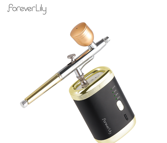 Foreverlily Dual-action Airbrush 3 Levels Pressure Free Gift Cleaning Tools Spray Gun Beauty Machine