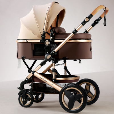Belecoo Boy Ready Stock Baby Stroller for baby 3 In 1 Aluminum Leather Frame Folding Car 0-3 years