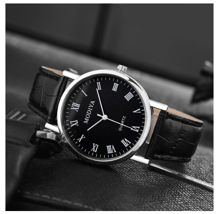 Men Casual Quartz Watch with Stainless Steel Strap M10