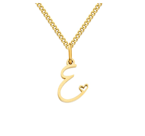 Cursive Initial Necklaces for Women Girls,14K Gold Filled Personalized Monogram Name Letter Necklace Jewelry Gifts E