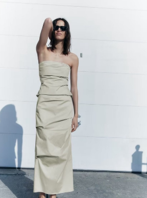 Pleated Peplum Top + Pleated Half Skirt