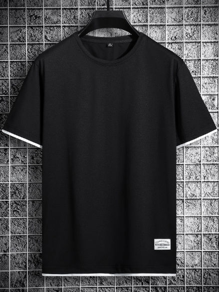 Manfinity Homme Men T-Shirts Fit Crew Neck Short Sleeve Slogan Tee College,School Summer Polyester