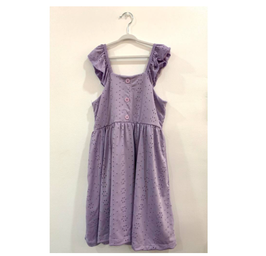 Sonya Kids Fashion Ruffle Top Dress Plain Gingham C1