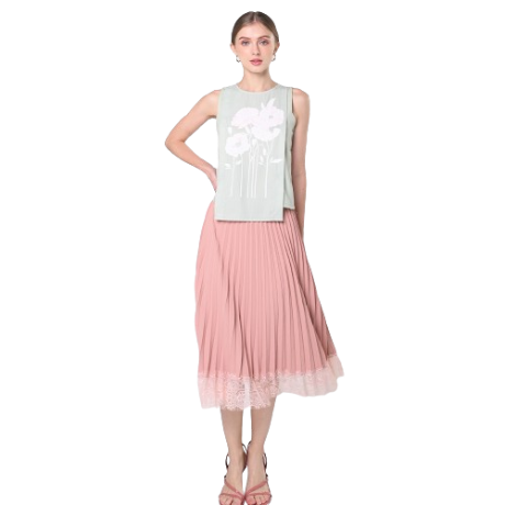 Secret Garden Jam Pleated Skirt (Mauve)