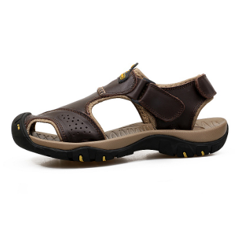 Male Sandals Luxury Men Genuine Leather Sandals Summer Beach Leather Shoes