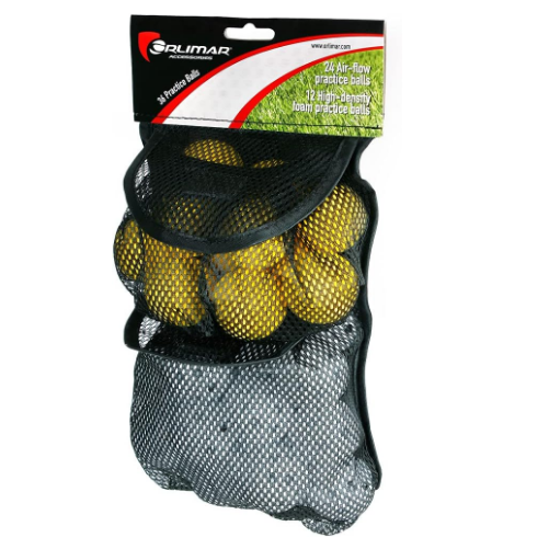 Orlimar 36-Pack Practice Golf Balls (24 Plastic Golf Balls with Holes and 12 Foam Golf Balls)