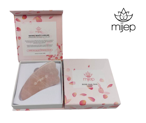 Mijep Rose Quartz Gua Sha Leaf Shape