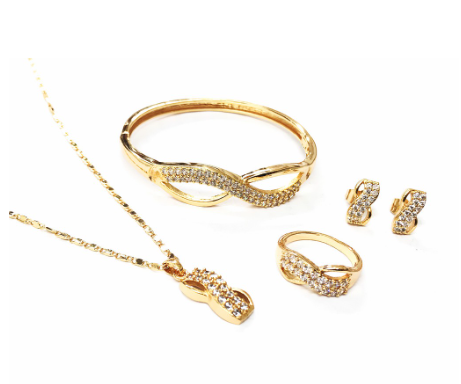 Infinity Diamond Bangkok Gold Jewelry Set (4 in 1)