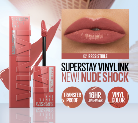 Maybelline Superstay Vinyl Ink Liquid Lipstick (Nude Shock, Long Lasting, Waterproof) Irresistible