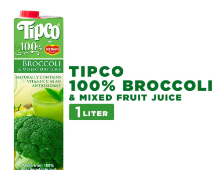 TIPCO 100% Broccoli & Mixed Fruit Juice with Powerpack Health Benefits - 1L Tetra