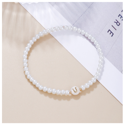 26 Letter Pearl Bracelet for Women Men Fashion Handmade Elastic Friendship Wristband Gift Jewelry U