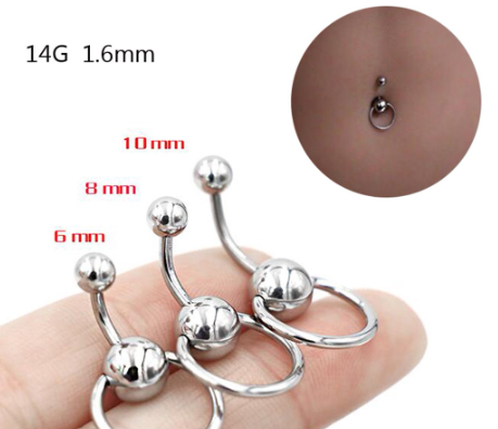 Sexy Navel Piercing Stainless Steel Navel Rings Silver Ball Belly Button Ring Body Piercing Jewelry